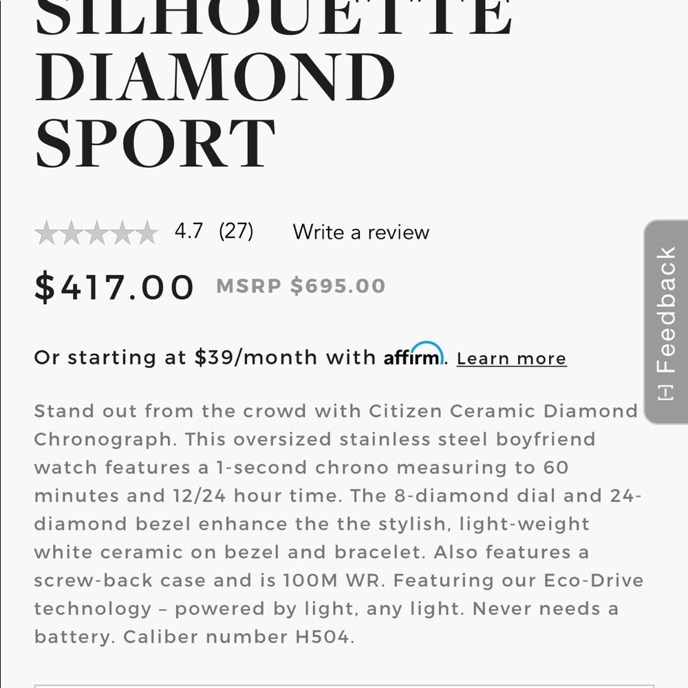 Citizen Watch. No battery needs. Runs from light.